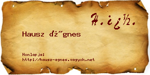 Hausz Ágnes névjegykártya