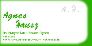 agnes hausz business card